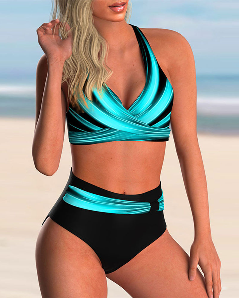 Liliana - Ensemble bikini imprimé à encolure croisée