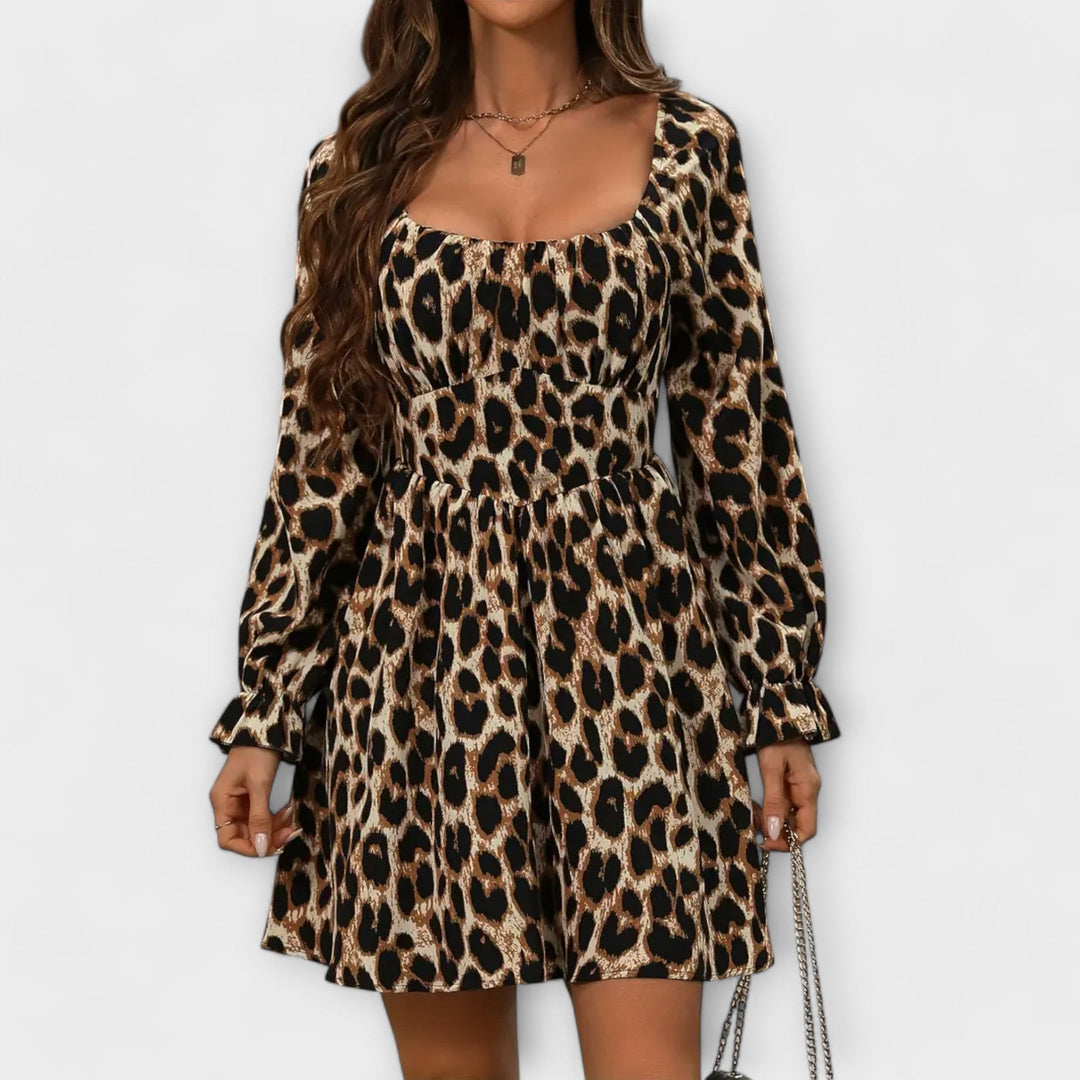Charmante robe à imprimé léopard