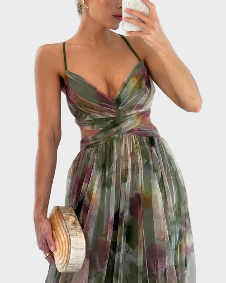 Jasmina | Robe en mousseline à bretelles ajustables