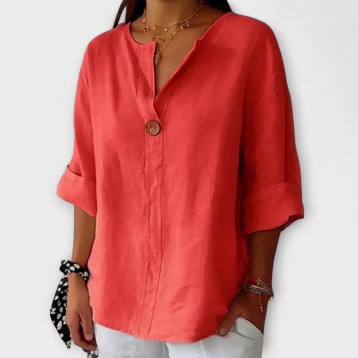Nicole - Élégante blouse à col en V