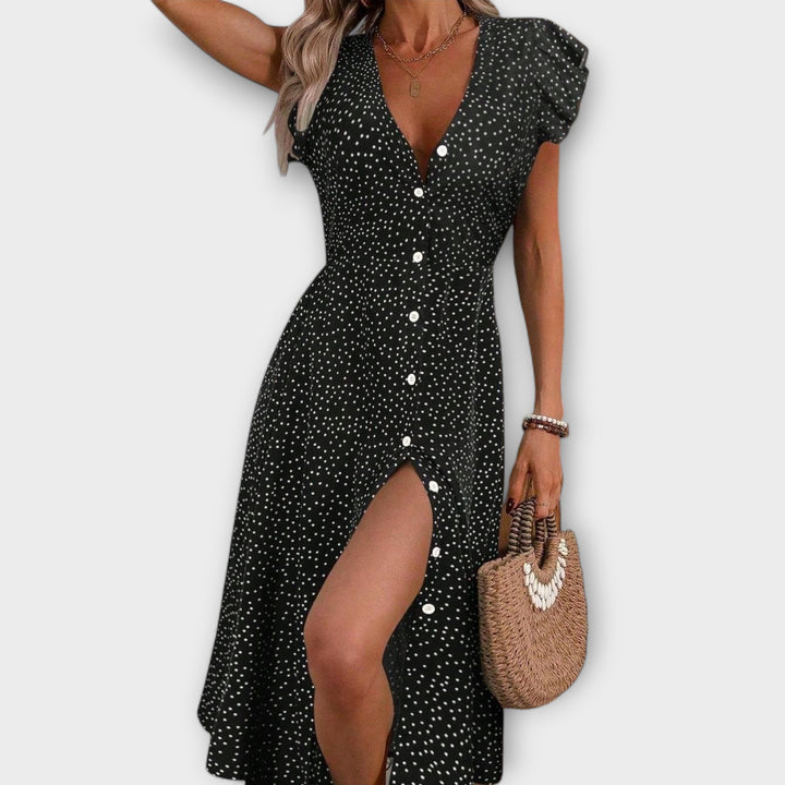 Chic robe midi à pois