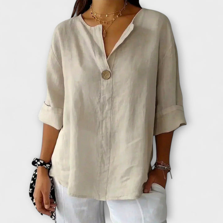 Nicole - Élégante blouse à col en V
