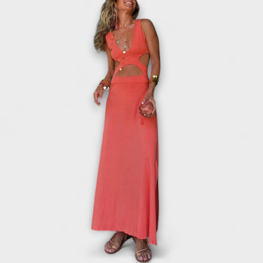 Ella | Robe stretch Eleanor tie-dye à découpes et fente
