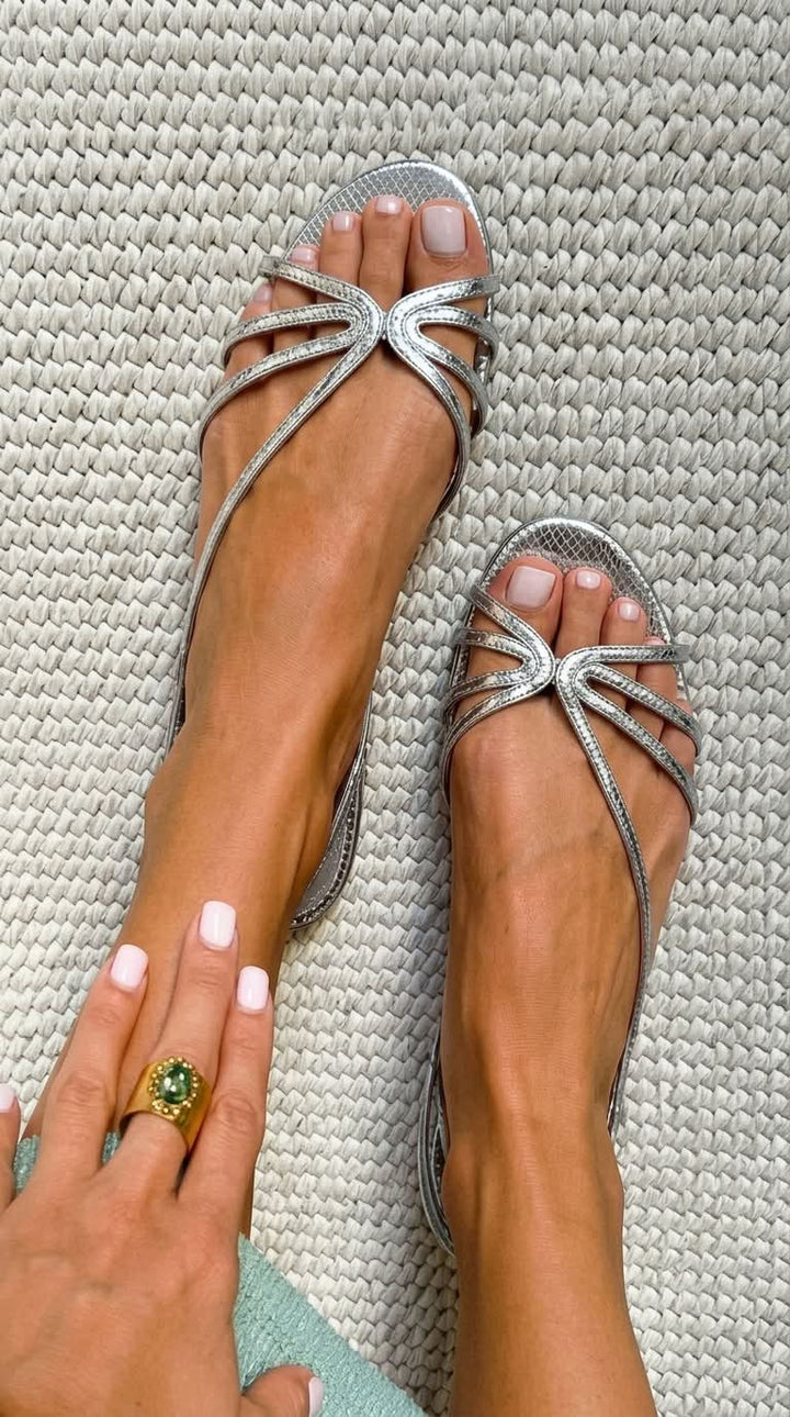 Elina | Sandales dorées à fines brides