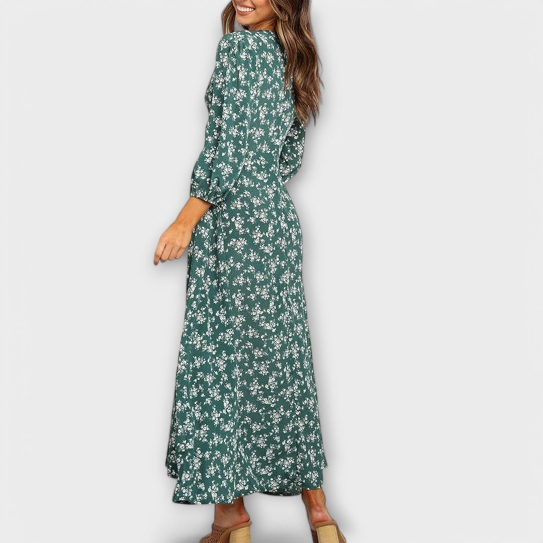 Robe maxi à motif fleuri pour femme