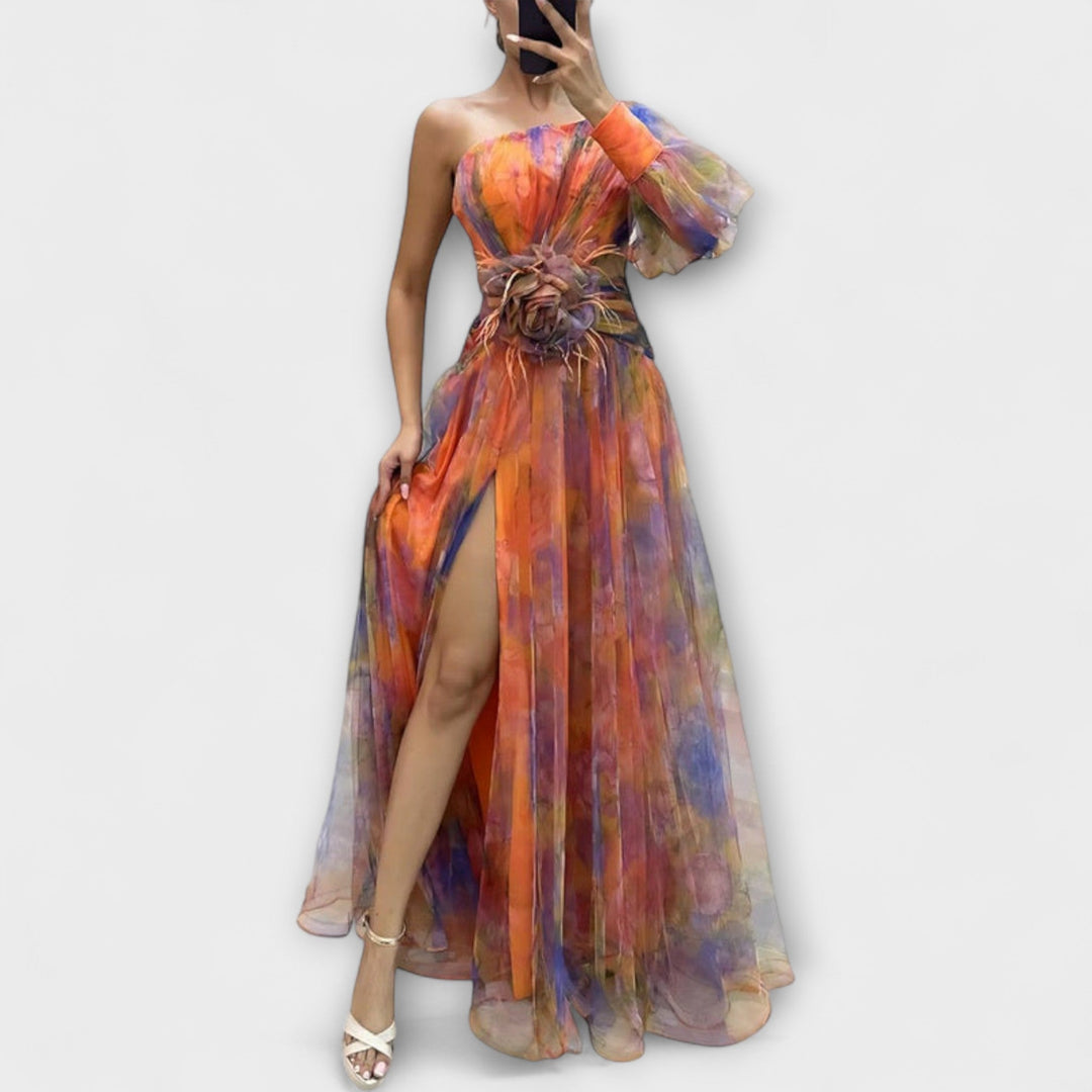 Minna | Robe maxi asymétrique Amelie