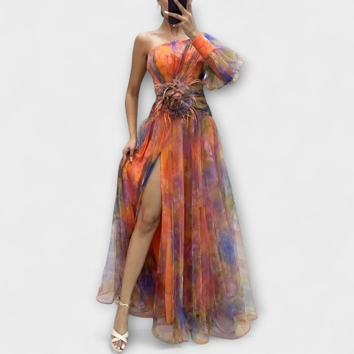 Minna | Robe maxi asymétrique Amelie