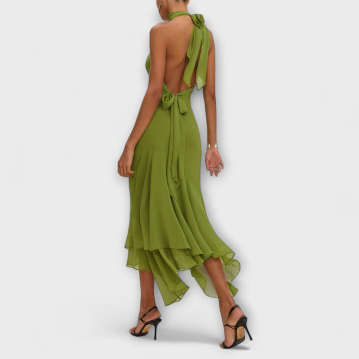 Elodie | Robe maxi asymétrique chic