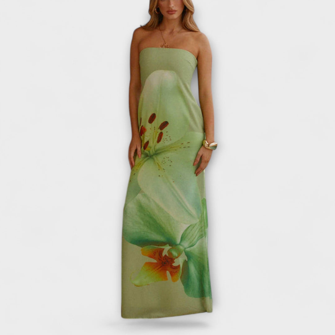 Zephyra | Robe maxi chic épaules dénudées