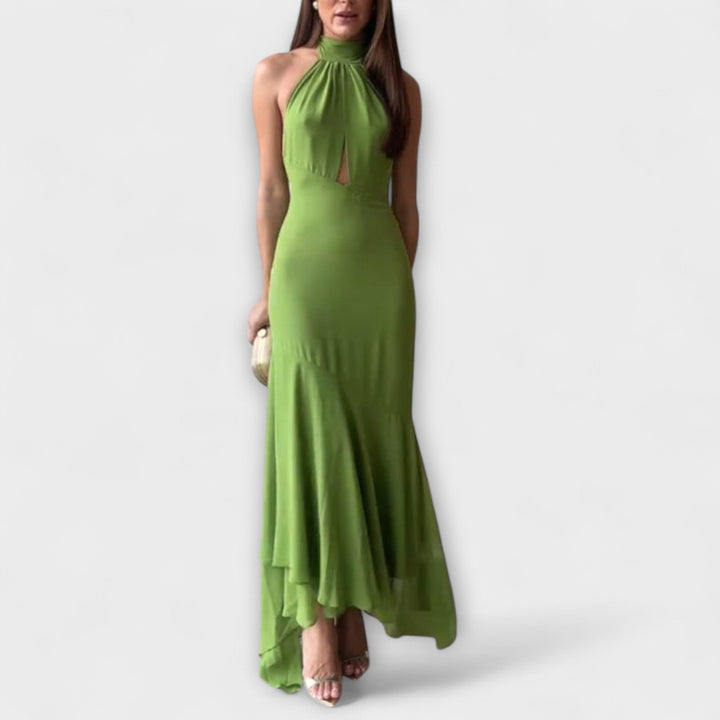 Elodie | Robe maxi asymétrique chic