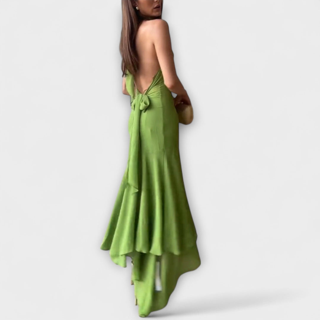 Elodie | Robe maxi asymétrique chic