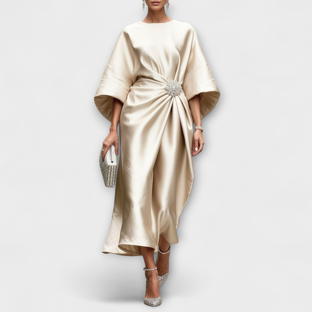 Robe longue satin scintillante de luxe