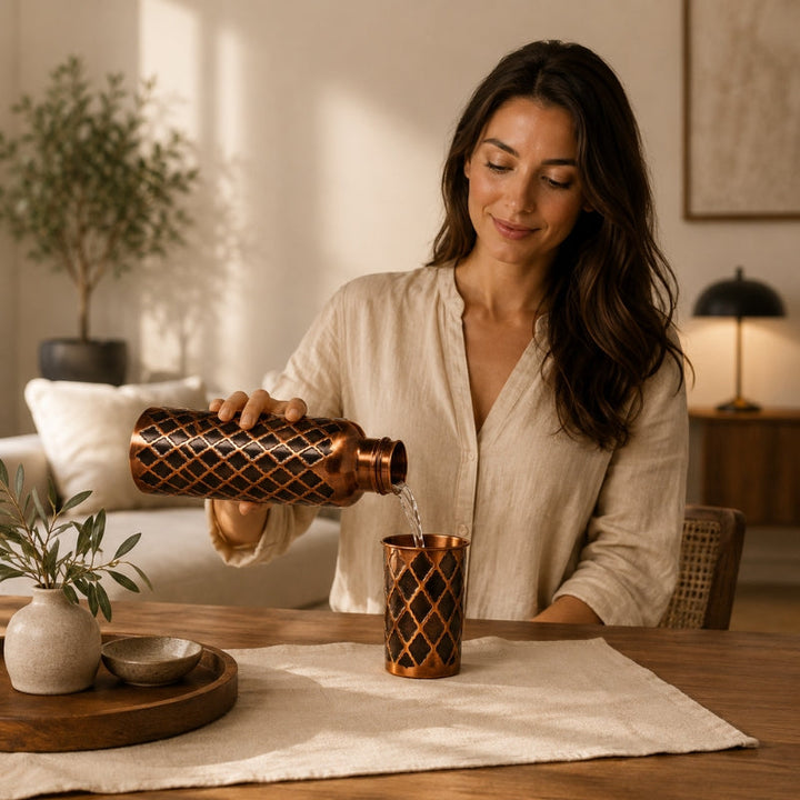 HYDRATATION PRÉCIEUSE — GOURDE DIAMANT EN CUIVRE