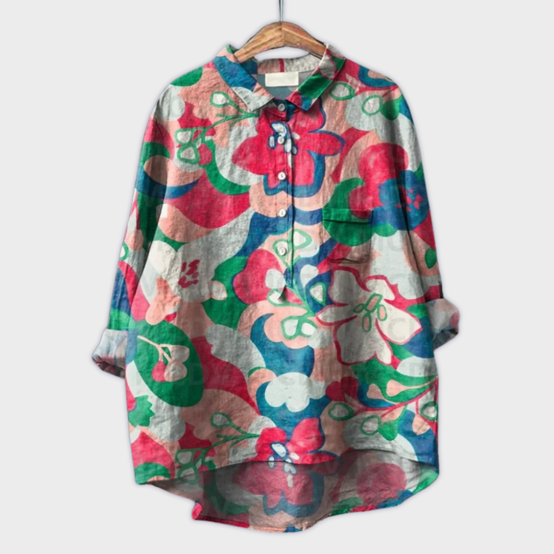 Magdalena - Blouse faite main pour femme à design floral