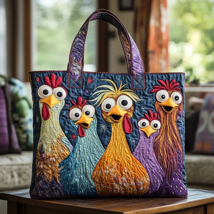 SAC MATELASSÉ | FIVE COLORFUL HENS