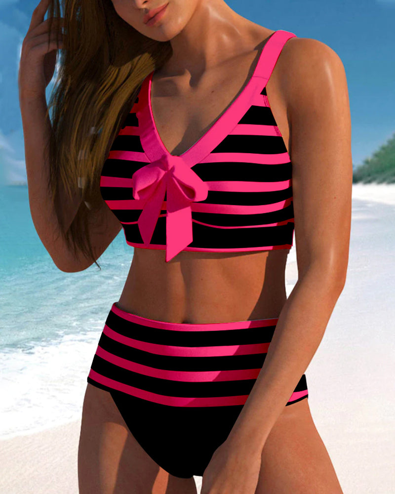 Sophie Montreux | Bikini rayé taille haute