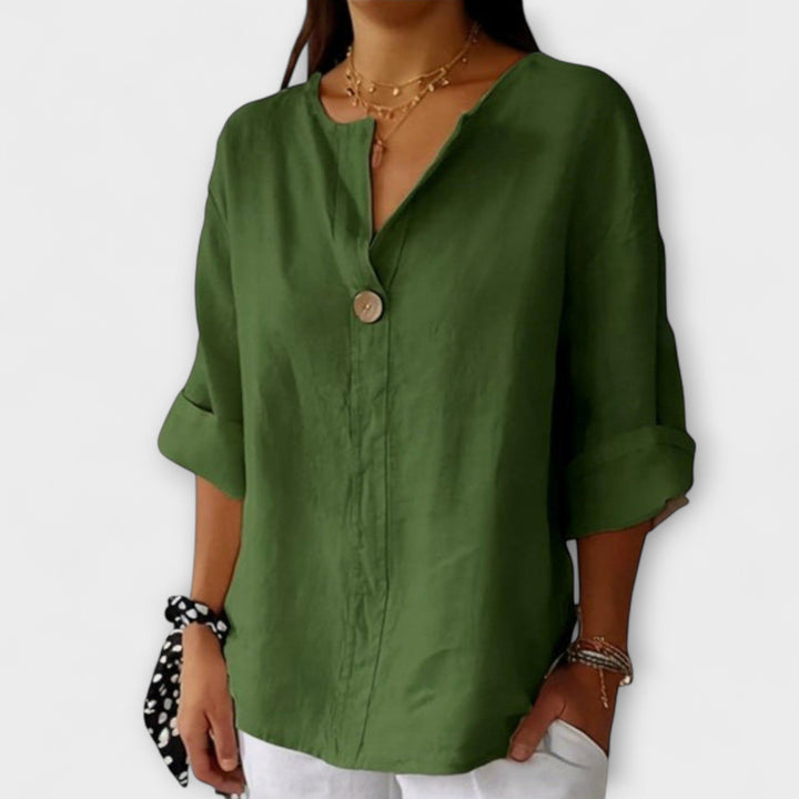 Nicole - Élégante blouse à col en V