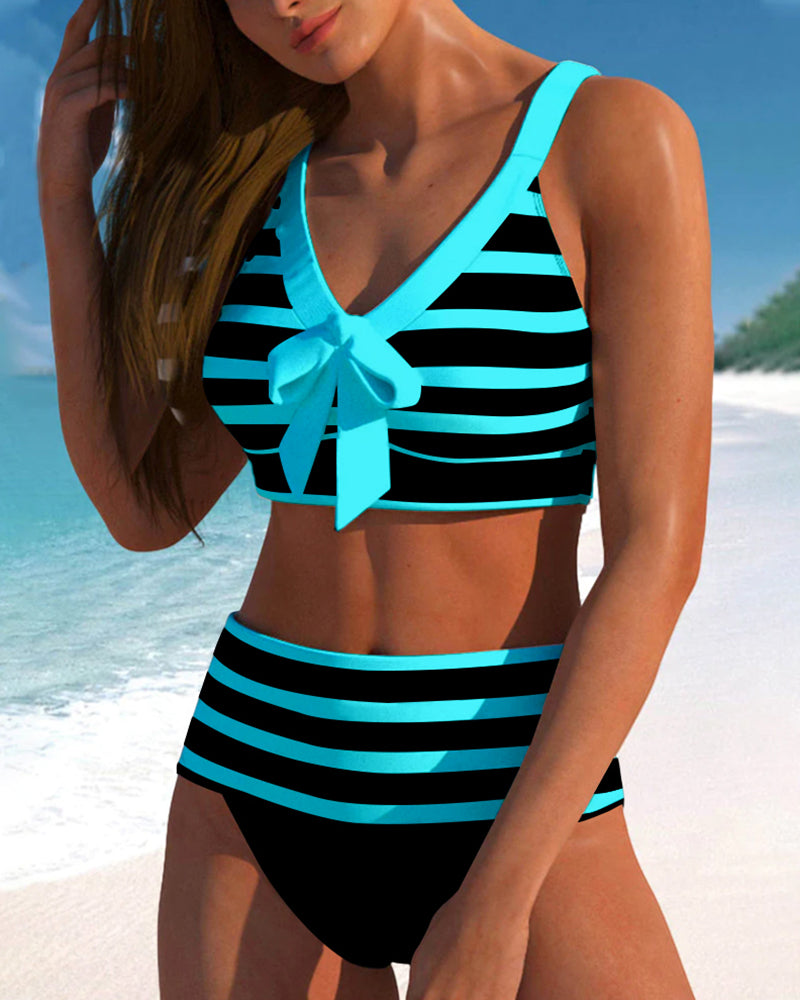 Sophie Montreux | Bikini rayé taille haute