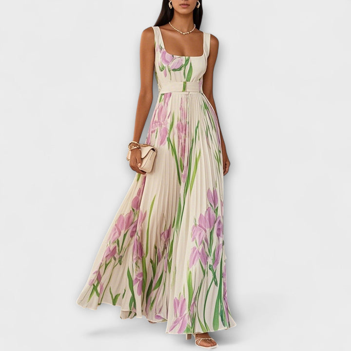 Penelope | Robe maxi trapèze en mousseline à imprimé floral