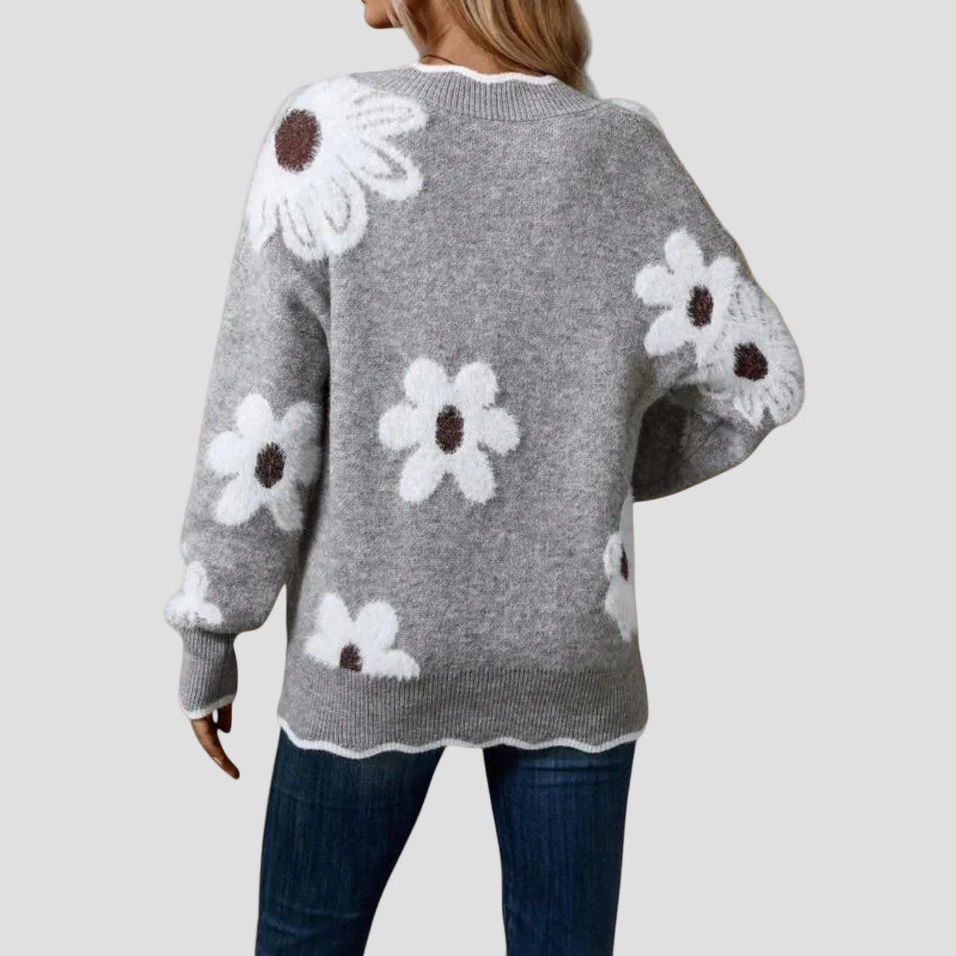 ZINOVIA | PULL FLEURI RAFFINÉ