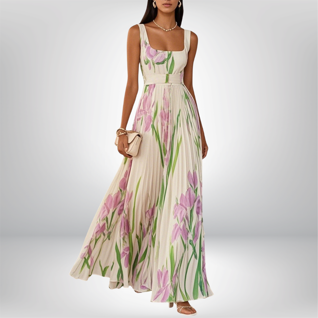 Penelope | Robe maxi trapèze en mousseline à imprimé floral