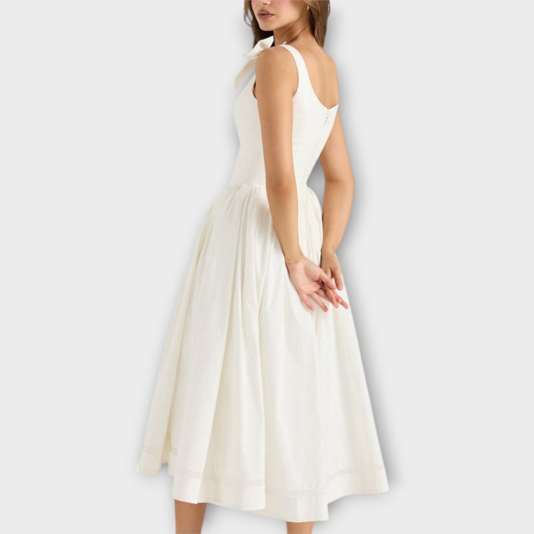 Lotta - Robe midi blanche à détail nœud