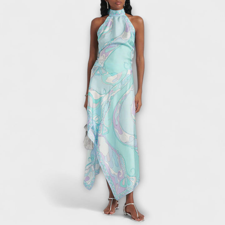 Everly - Ensemble haut à tour de cou et jupe midi asymétrique