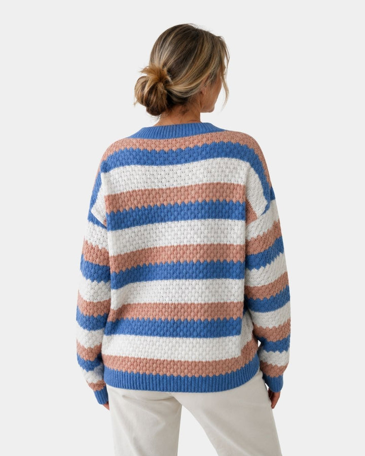 CAMILLE | PULL OVERSIZE RAYÉ COL ROND