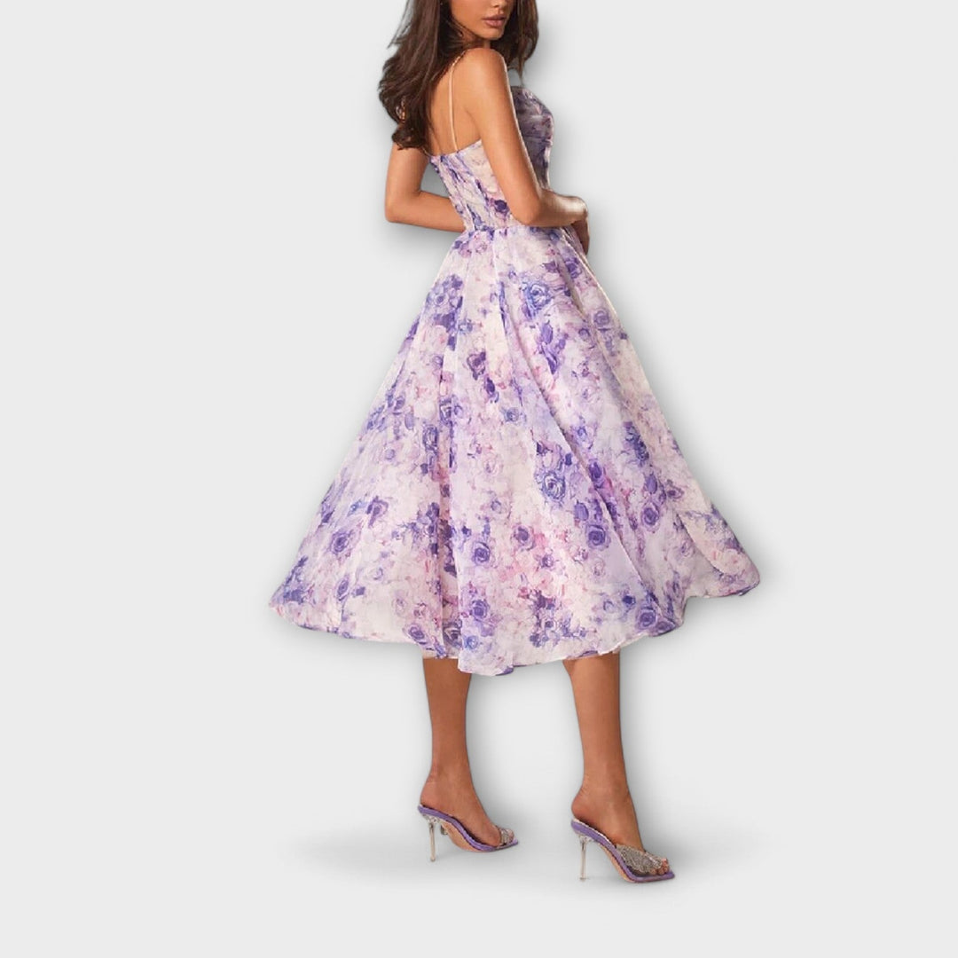 Élégante robe midi en mousseline