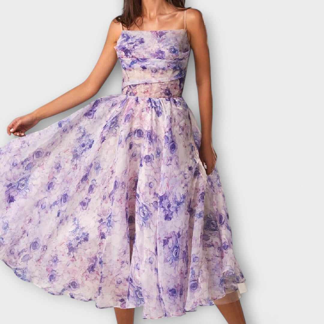 Élégante robe midi en mousseline