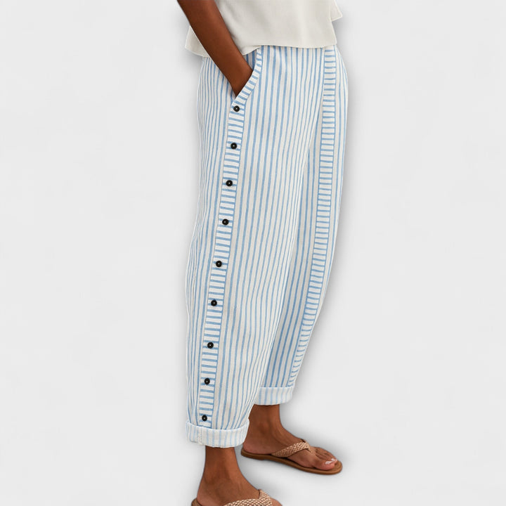 Rea - Pantalon de loisirs rayé et décontracté