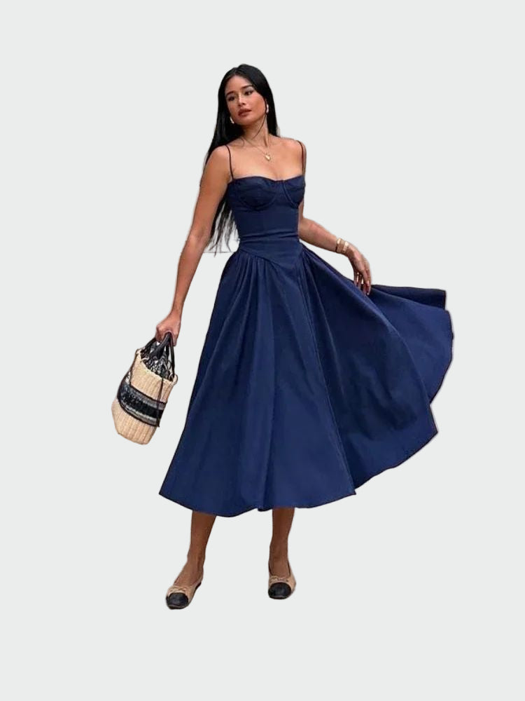 Jaroslava | Robe maxi en satin à haut structuré