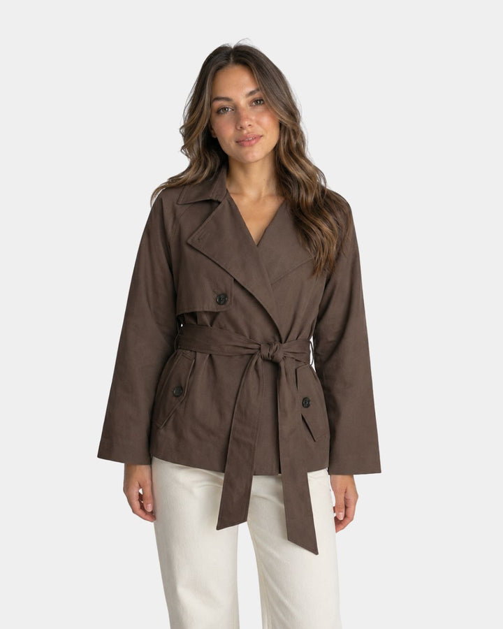 LYSIANNE | TRENCH CROISÉ MARRON