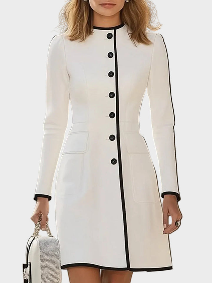 Ksenia | Robe midi à empiècement contrasté