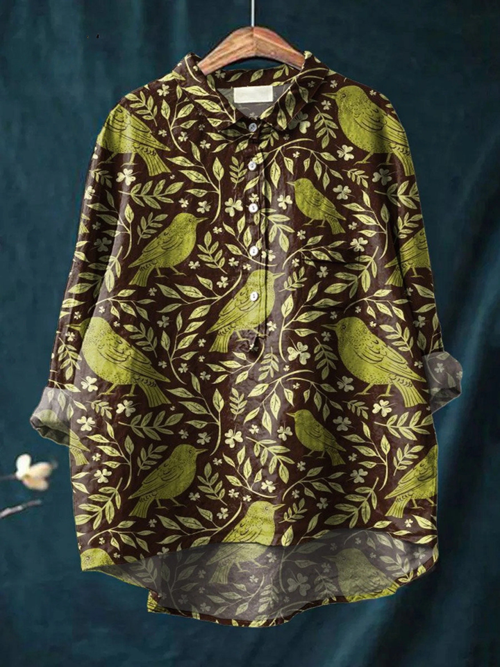 Livia | T-shirt décontracté de style vintage à motif fleuri