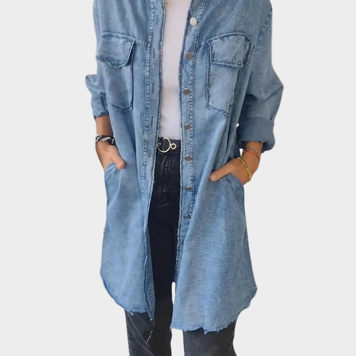 Chemise en jean à col classique
