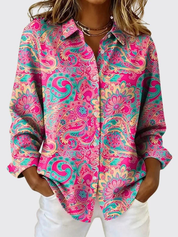 Katharina - Chemisier boutonné à motif cachemire