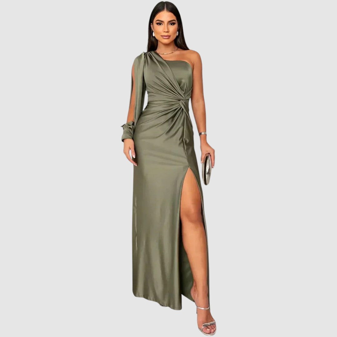 Meda | Robe maxi à une épaule et haute fente