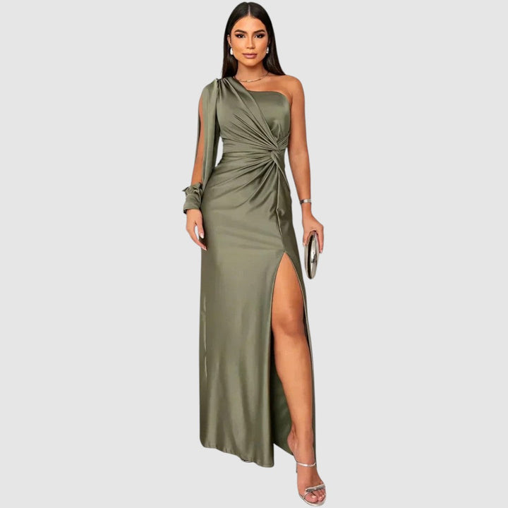 Meda | Robe maxi à une épaule et haute fente