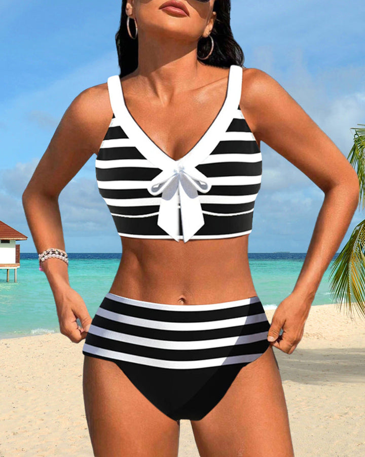 Sophie Montreux | Bikini rayé taille haute