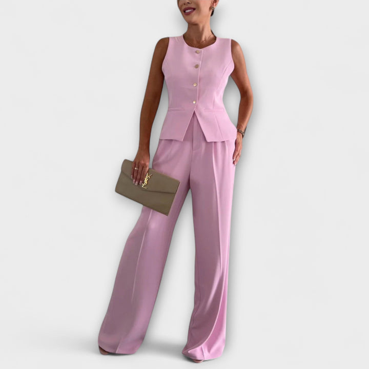 Wilhelmina - Ensemble chic avec haut sans manches et pantalon