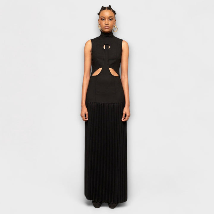Kristen | Robe maxi à plis et découpes