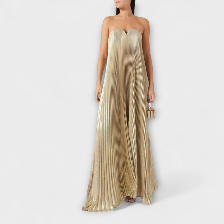 Michelle - Robe maxi cœur en orange fleuri