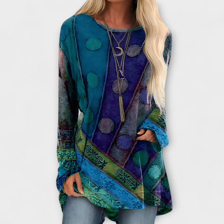 Blouse stylée pour femme à imprimé ethnique