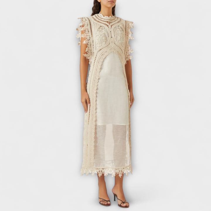 Mira | Robe maxi en organza ajouré tissé