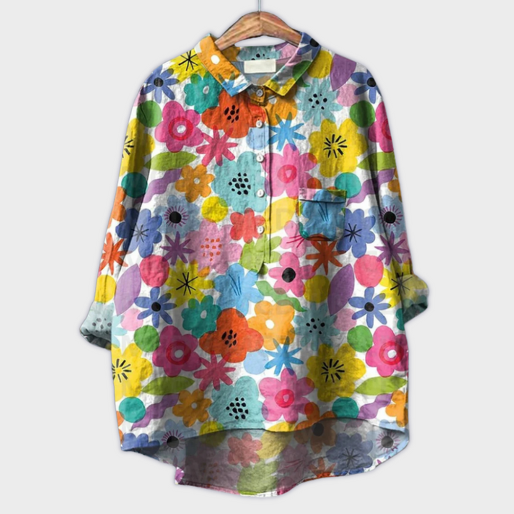 Magdalena - Blouse faite main pour femme à design floral