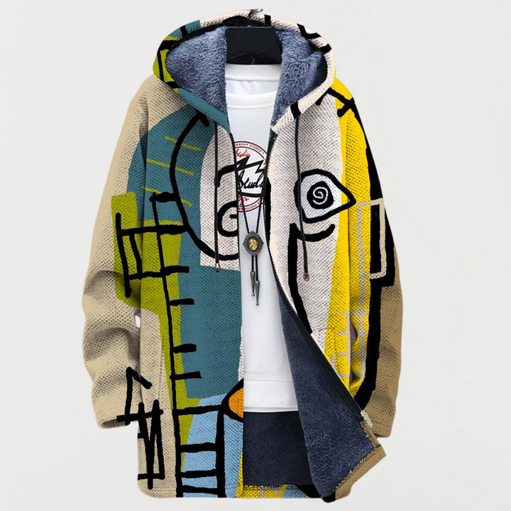 Bettina | Veste à capuche à lignes artistiques
