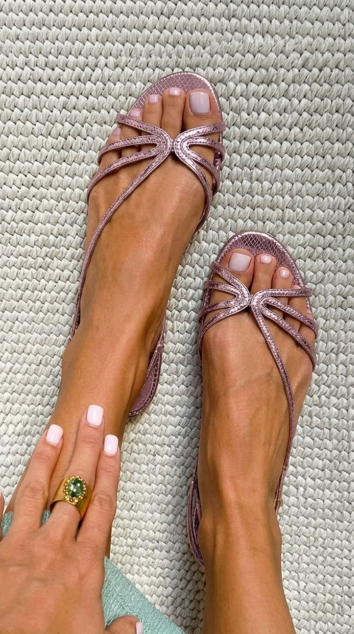 Elina | Sandales dorées à fines brides