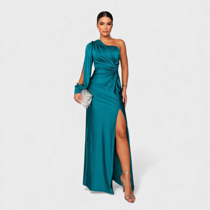 Katarzyna | Robe de soirée à une épaule et fente latérale