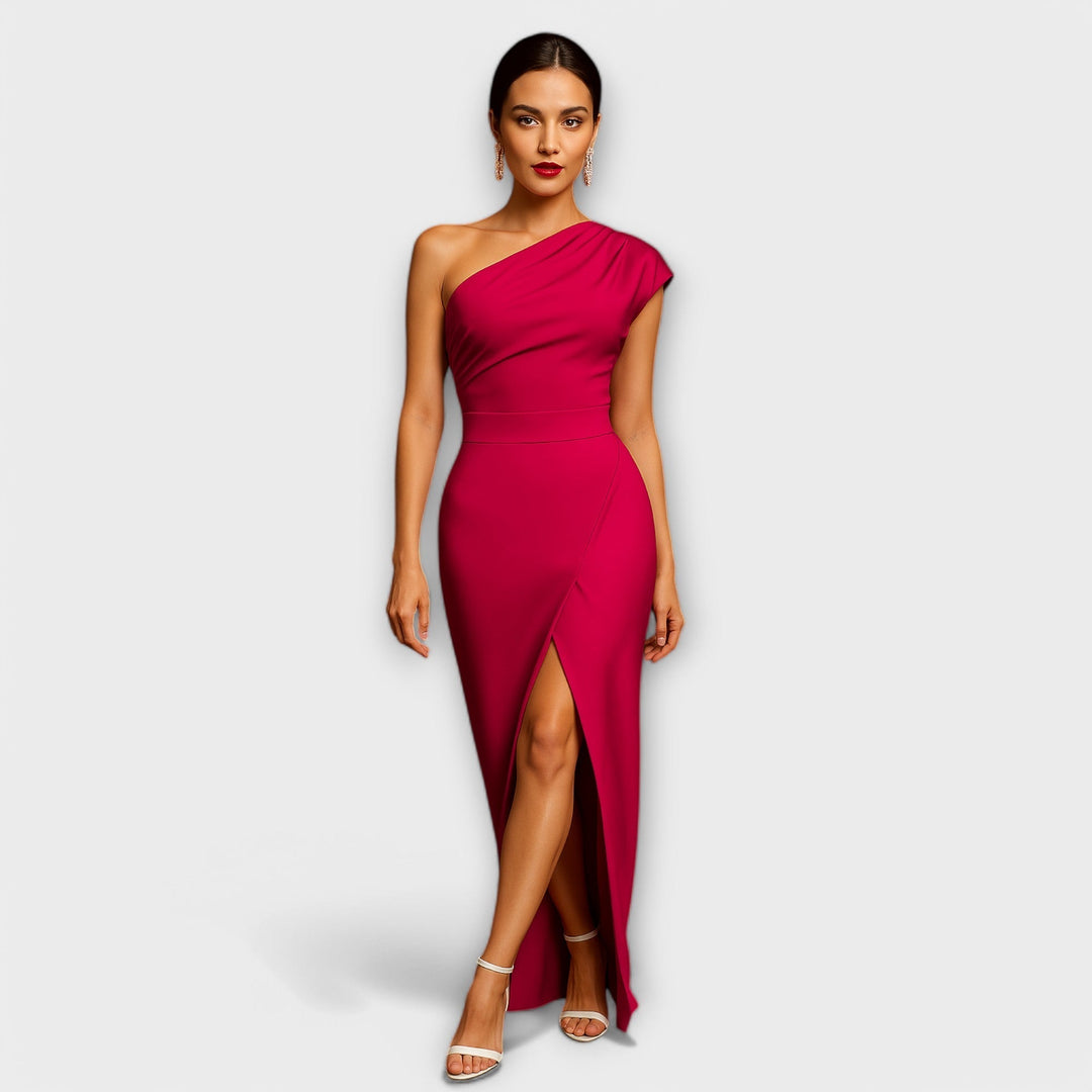 Amelie | Robe de soirée asymétrique à col oblique